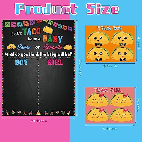 Haooryx Taco Gender Reveal Poster Game with Voting Stickers