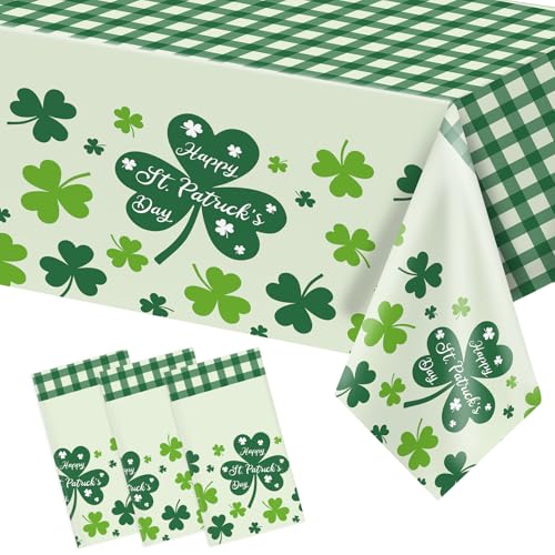 St. Patrick's Day Tablecloth Set - 54 x 108 Inch, 3 Pcs