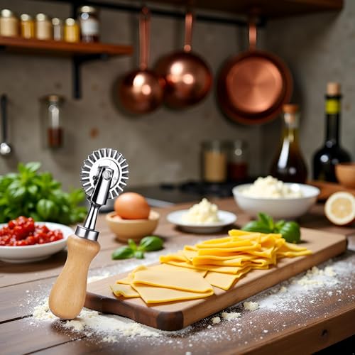 Versatile Pasta Cutter Wheel - Ravioli Crimper & Dough Cutter