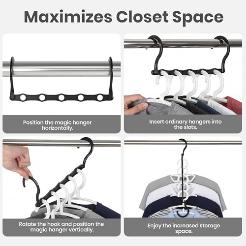 Utopia Home Space Saving Hangers – 10 Pack Collapsible Black Closet Organizers
