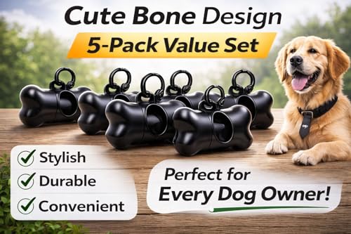 Dog Poop Bag Holder with Safety Lock - Compact Dispenser for Leash
