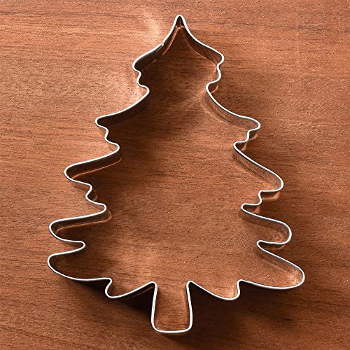 Christmas Tree Cookie Cutter - 4.3 Inch Food Safe Stainless Steel