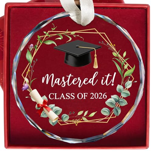 Class of 2026 Graduation Ornament - Crystal Glass Keepsake (Graduation-1)