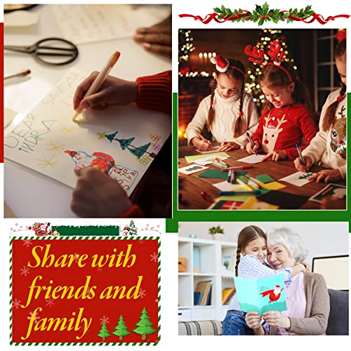 Christmas Greeting Cards Set with Envelopes, Stickers & Assorted Designs, 240 Pieces