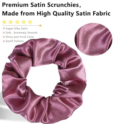 Satin Silk Hair Scrunchies 20 Pack - Soft Elastic Ponytail Holders