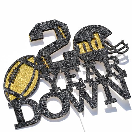2nd Year Down Football Cake Topper - 2nd Birthday Party Decorations