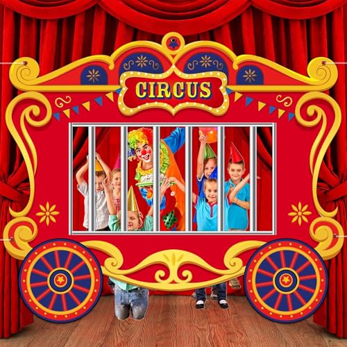 Carnival Circus Photo Booth Backdrop Banner - 71x61 Inch