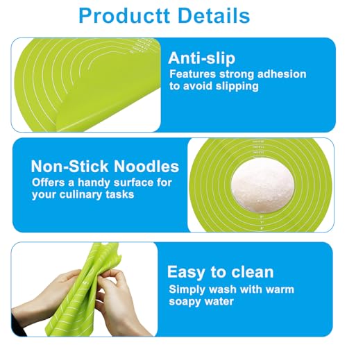 12-Inch Round Silicone Baking Mat with Measurements - Non-Stick & Heat Resistant