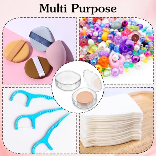 4-Pack Clear Cotton Pad Holder for Makeup & Skincare Storage
