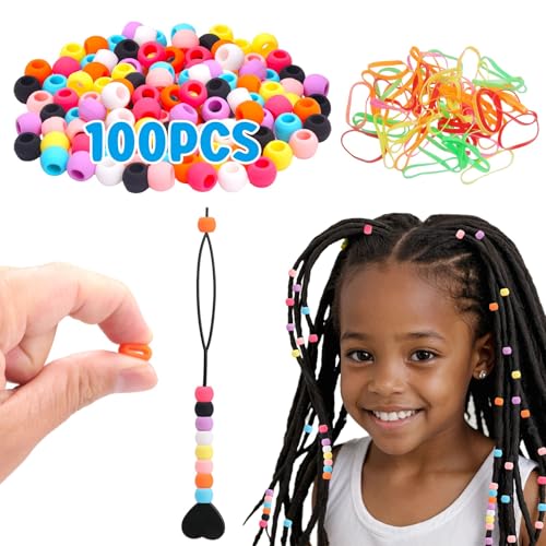 COSOOS Silicone Hair Beads for Braids with Quick Beaders and Rubber Bands