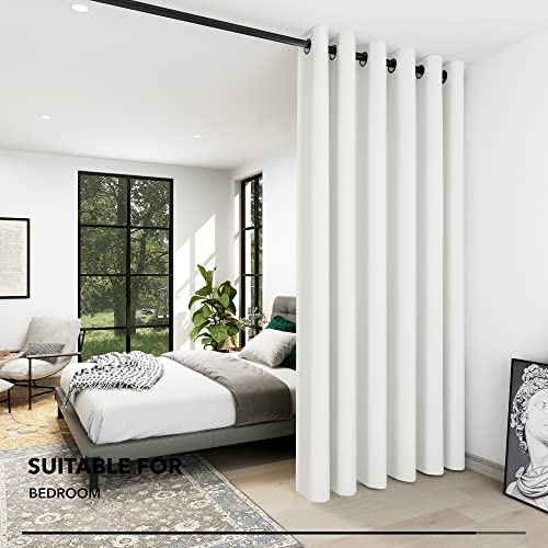 Deconovo Pure White Room Divider Curtain 80" x 84" - Grommet Top