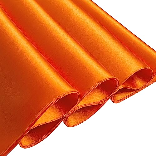 6 Pack Satin Rectangle Table Covers - 60 x 102 Inches, Orange - Party Tablecloths