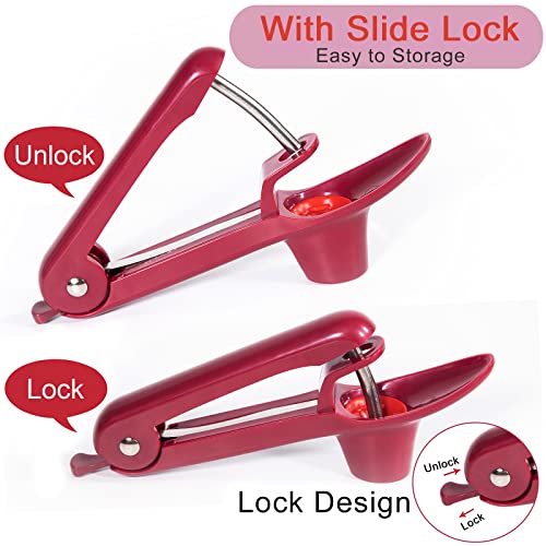 Cherry Pitter Tool - Effortless Cherry Corer with Lock Design