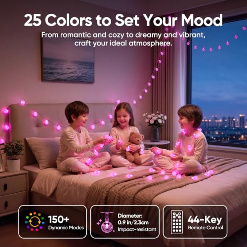 Color Changing Outdoor String Lights 66ft 120LED Waterproof Twinkle Lights - Remote Control