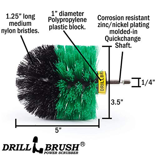 Drillbrush Kitchen Scrub Brush Medium-Green for Oven & Sink Cleaning