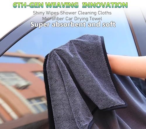 Ecopandy Microfiber Cleaning Cloth, 16x24" Grey Streak-Free Drying Towel