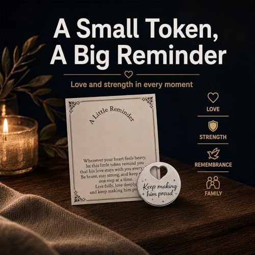 Memorial Keepsake for Loss of Dad - Heart Token & Sympathy Card Gift