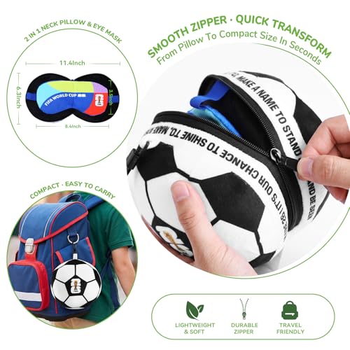 FIFA World Cup 2026 Travel Neck Pillow & Eye Mask Set - White & Black