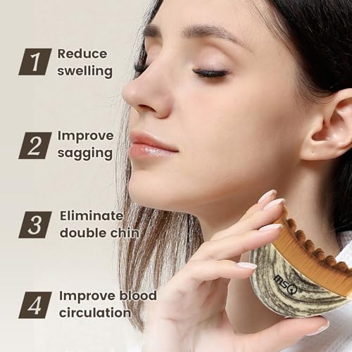 MSQ Lymphatic Contour Face Brush - Ultra-Soft Jawline Sculpting & Drainage Massager