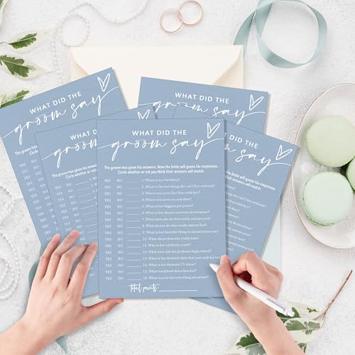 Bridal Shower Game Cards - What Did the Groom Say 25 Pack 5x7