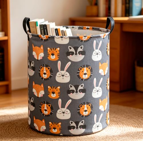 CLOCOR Collapsible Kids Laundry Basket - Animal Print Storage Hamper