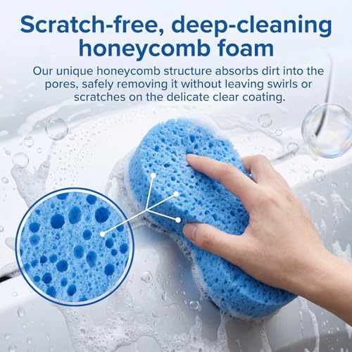5 Pack Large Car Wash Sponges - Extra Thick & Gentle Cleaning