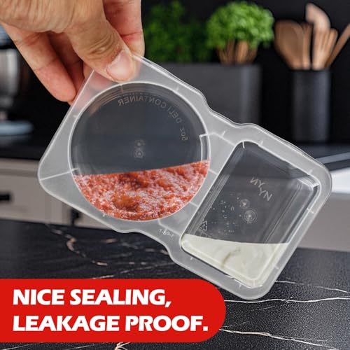 UVHJW 20-Pack Reusable Snack Containers with Lids - 2-Compartment Dipping Cases for Portion Control & Outdoor Use