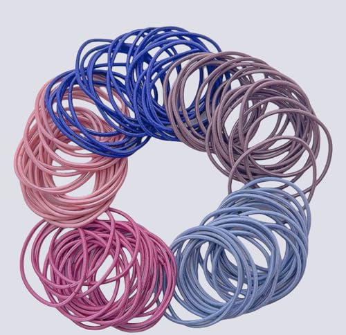 QSYW Thick Hair Elastic Ties 24-Piece Mixed Color Soft Hair Bands