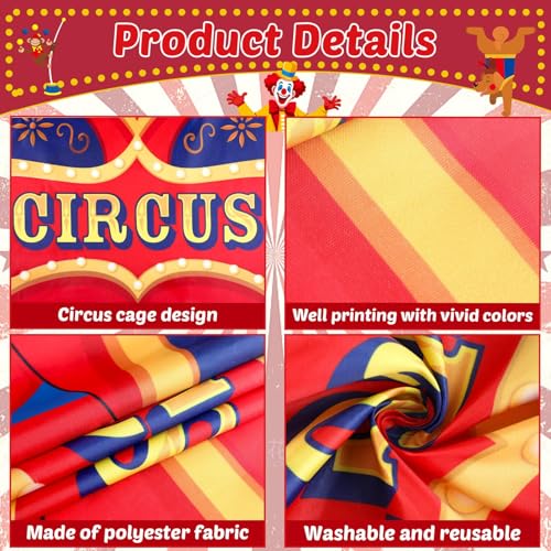 Carnival Circus Photo Booth Backdrop Banner - 71x61 Inch