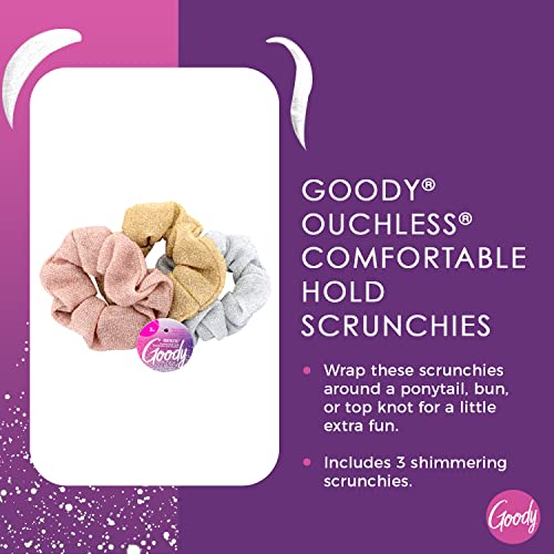 Goody Icy Holiday Scrunchies - 3 Count Shimmering Hair Accessories