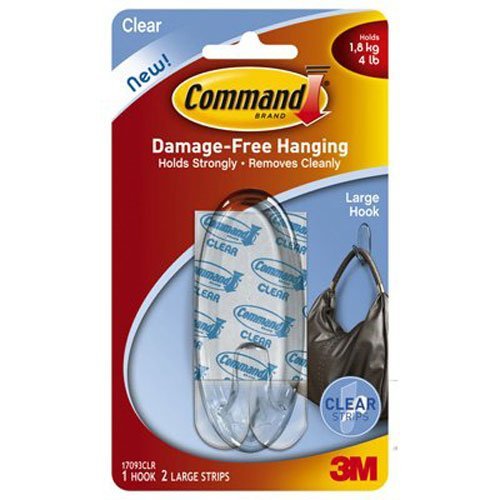Command Outdoor Large Clear Wall Hooks - Pack of 4, 4 lb Capacity