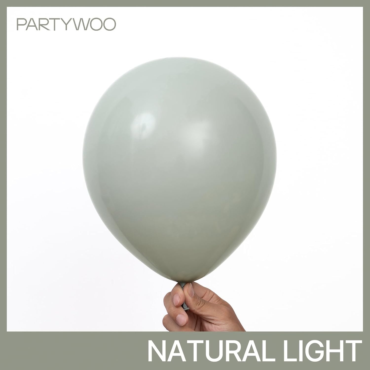 PartyWoo Dusty Green Balloons - 50pcs 12 Inch Sage Olive Eucalyptus Latex for Baby Shower & Wedding Decor