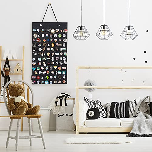 PACMAXI Dark Gray Hanging Brooch Pin Organizer - Small Display Case