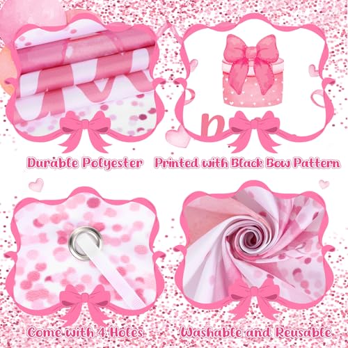 Welcome Baby Girl Door Cover Banner - Pink Bow Coquette Theme Decoration