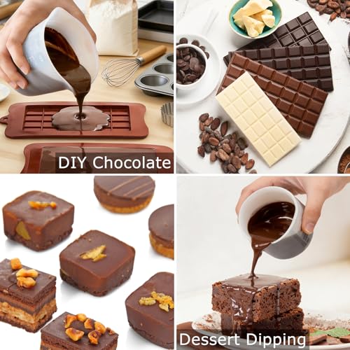 TUZAZO Silicone Measuring Cups with Pour Spout - 4-Pack for Melting Chocolate
