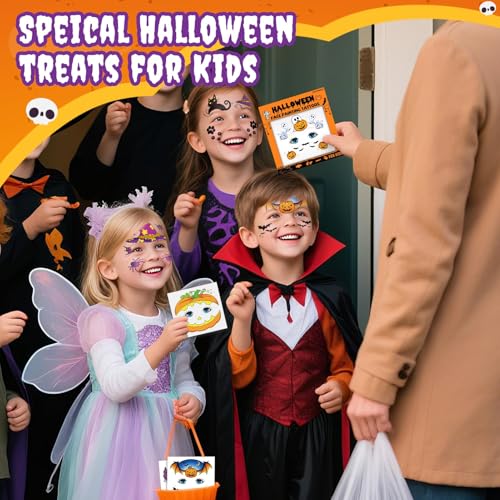 Partywind Halloween Temporary Face Tattoos for Kids 12 Sheets
