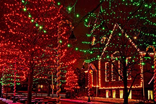 Red Incandescent Christmas Lights String - 100 Bulbs on White Wire, Indoor & Outdoor