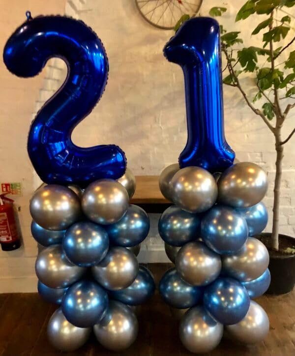 Number 1 Balloon by Night Blue - 40 Inch First Birthday Decoration for Boys & Girls