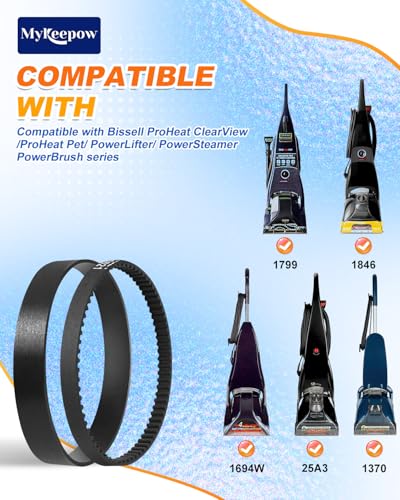 6960W Replacement Vacuum Belt for Bissell ProHeat - 3 Pack (2+1)