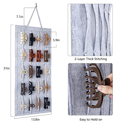 SMUK Large Hair Claw Clip Organizer - Wall Hanging Storage for Clips