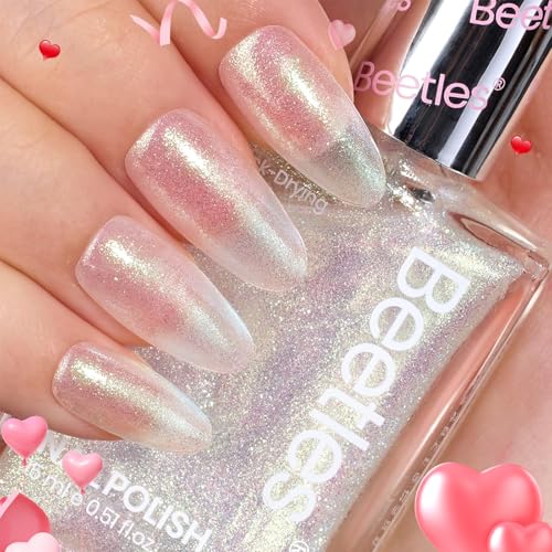 Beetles Shimmer Glitter Nail Polish Fast Drying Top Coat Lacquer