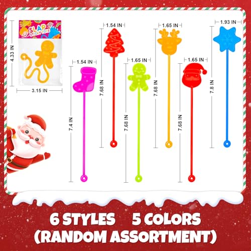 Christmas Sticky Hands Party Favors - 60 Assorted Holiday Toys for Kids