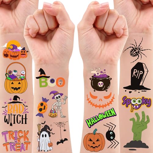 Halloween Temporary Tattoos 120+ Spooky Party Favors & Trick-or-Treat Bag Stuffers