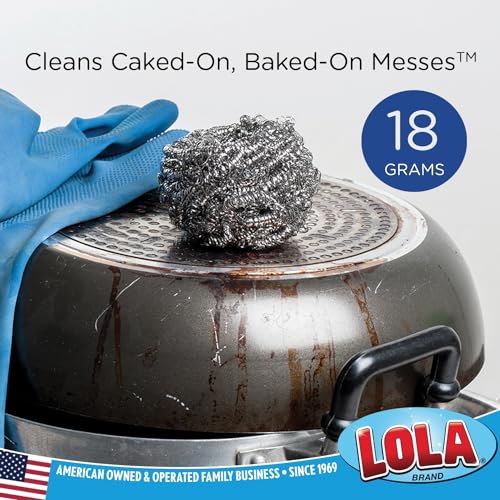 Stainless Steel Wool Scouring Pads 2-Pack for Heavy Duty Kitchen Cleaning