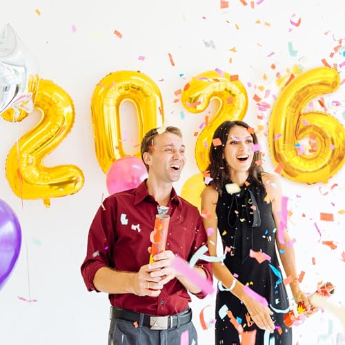 40 Inch Gold Foil Number Balloons for New Year & Graduation Parties