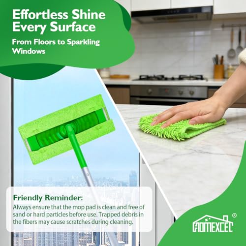 HOMEXCEL 10 Pack Microfiber Mop Pads - Compatible with Swiffer Sweeper