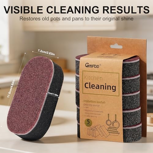 Heavy-Duty Magic Eraser Cleaning Sponges - 5 Pack Melamine Foam Pads