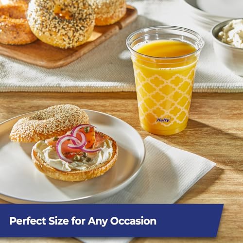 Hefty Party Perfect 18oz Clear Plastic Cups - Lattice Print, 20ct