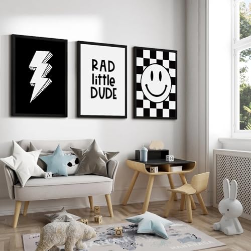 Rad Little Art Wall Decor Canvas Art for Boys Room - Framed 16x24 Inch