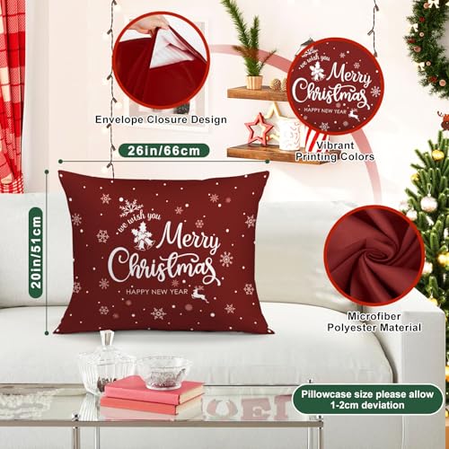 Lanpn Christmas Decorative Pillow Covers, 20x26 Standard Shams - Set of 2